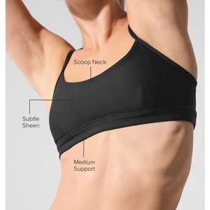 ALO Yoga Black Scoop Neck Sports Bra & Leggings